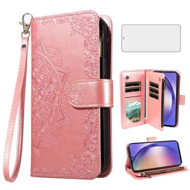 Imagem de Asuwish Capa de telefone para Samsung Galaxy A54 5G capa carteira celular com protetor de tela de vidro temperado e flor flip porta-cartão de crédito suporte suporte A545G A 54 54A 4G G5 SM A546U