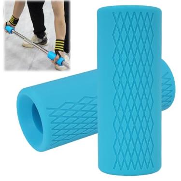 Imagem de 2 Pegas de barra de haltere, aderência de borracha antiderrapante de 10 cm para treinamento de barra grossa, força no antebraço, levantamento de peso, ginástica, equipamentos de ginástica em casa para