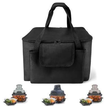 Imagem de GWYSY Bolsa de transporte para fritadeira Ninja Crispi FN101GY, 35 × 27 x 26 cm, tecido Oxford, resistente, resistente ao calor, à prova d'água, portátil, portátil, para armazenamento externo com