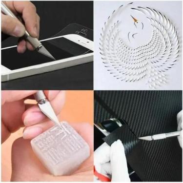 Imagem de Estilete Precisão Bisturi Artesanato Modelismo 6 Laminas - JSX