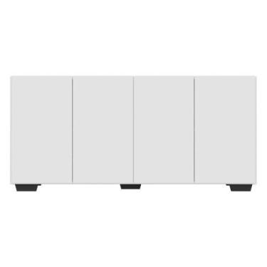 Imagem de Aparador Buffet Multimóveis Veneza 4 Portas Branco/preto - MULTIMOVEIS