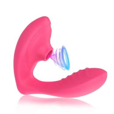 Imagem de Vibrador com Sucção 10 modos de vibração Para Mulheres Sugador Clitóris Recarregável (Pink)