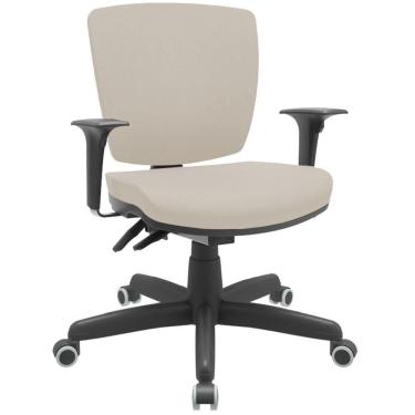 Imagem de Cadeira De Escritório Executiva Office Base Giratória Preto Baixa Flexi P03 Vinil Bege - Lyam