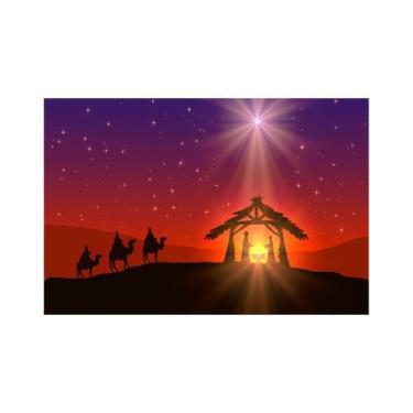 Imagem de Painel de Tecido Sublimado Presépio de Natal Silhuetas - Fabrika de Fe