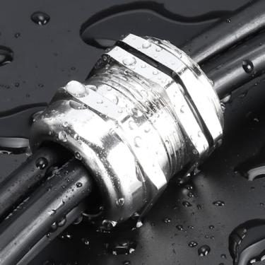 Imagem de Prensa-cabos de aço inoxidável ajustável M25 para cabos de 10-16 mm, à prova d'água IP68, fácil instalação para armários elétricos, acessórios de iluminação