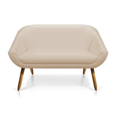 Imagem de Namoradeira Giovana 02 Lugares Corino Bege Castanho