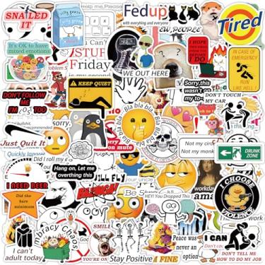 Imagem de 102 peças de adesivos engraçados meme, garrafas de água sarcásticas, pacote de adesivos para adultos, decoração legal à prova d'água para laptop, Kindle, capacetes rígidos, decalques de scrapbook