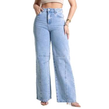 Imagem de Calça Jeans Sawary Wide Leg - 280704 - Azul claro 42, Azul, 42