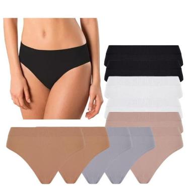 Imagem de kit 10 Calcinha microfibra  Sem Costura lupo basica original, GG, Sort