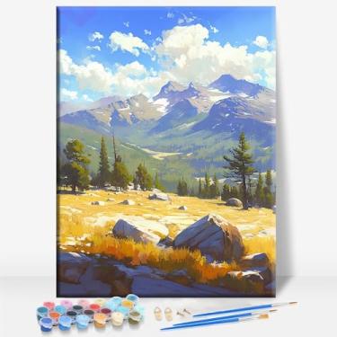 Imagem de COLLEGIATE PEAKS COLORADO Tela emoldurada DIY Kit de pintura por números bar café caverna sala de casa parede banheiro varanda pátio decoração presente, 40,6 x 30,5 cm