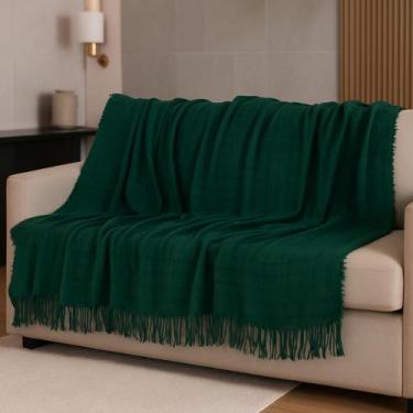 Imagem de Manta Xale Decorativa Sofá 100% Algodão  Toque Macio  Moderna e Aconch