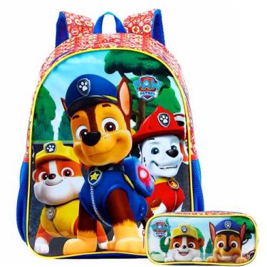 Imagem de Kit Mochila Infantil Patrulha Canina Paw Patrol Costas Tam G Com Estoj