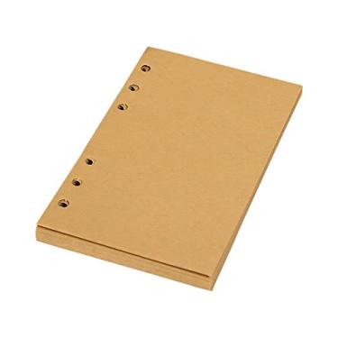 Imagem de Caderno Clássico A5 Clássico Recarregável Bolso Solto Couro 6 Furos Caderno Diário Capa Dura Diário Caderno de Negócios, Kraft, 1 PCS