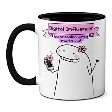 Imagem de Caneca Digital Influencer Eu Trabalho Sim E Muito! Presente (Preta)