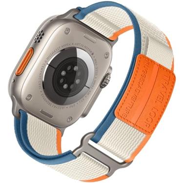 Imagem de Pulseira ALMNVO Trail Loop unissex de nylon, robusta, para Apple Watch séries 9, 8, 7, 6, 5, 4, 3, 2, SE, Ultra, Ultra 2 de 49 mm, 45 mm, 44 mm, 42 mm, 41 mm, 40 mm, 38 mm