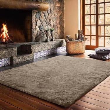 Imagem de Tapete Pele De Coelho Antiderrapante Melody 200x250 - Jolitex - Bege - 200x250cm