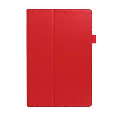 Imagem de INSOLKIDON Compatível com Sony Xperia Z2 Tablet / Z4 Capa traseira de couro capa protetora de telefone capa protetora de couro suporte para tablet (Z4, vermelho)