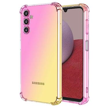 Imagem de Ueokeird Capa para Galaxy M14 5G, capa para Samsung M14 5G SM-M146B, capa protetora transparente e fofa gradiente fina antiarranhões flexível TPU à prova de choque para Samsung Galaxy M14 5G (rosa)