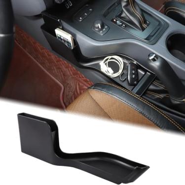 Imagem de Aunginsy Caixa de armazenamento lateral do console do câmbio do carro compatível com Ford Ranger 2015-2022 caixa de armazenamento lateral do console do freio de mão bandeja organizadora suspensa caixa