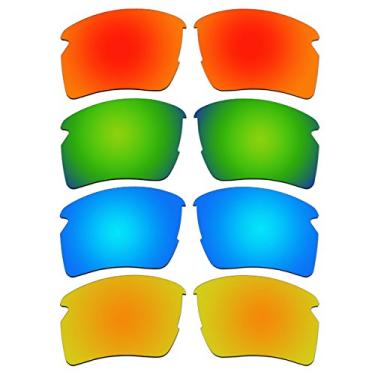 Imagem de ACOMPATIBLE 4 pares de lentes polarizadas de substituição para óculos de sol Oakley Flak 2.0 XL P5