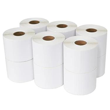 Imagem de ESSENTIAL Etiquetas térmicas diretas de código de barras de 5,7 cm x 10 cm, etiquetas de envio, à prova d'água e à prova de óleo, à prova de arranhões, 350 etiquetas de rolo (12 rolos)