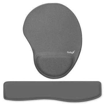 Imagem de Kit Ergonômico Mouse Pad + Apoio de Pulso para Teclado Cinza - Reflex