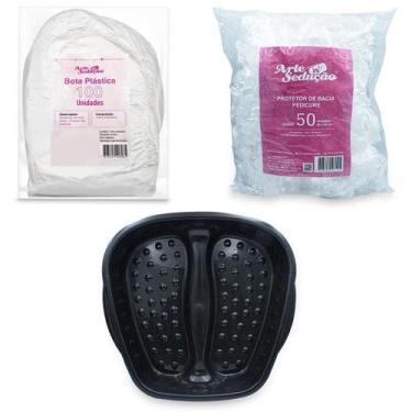 Imagem de Bacia Pedicure + 100 Botas Plásticas + 50 Protetor De Bacia - Arte Sed