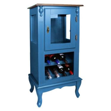 Imagem de Adega de Vinho de Madeira Antique Luís XV com Porta de Vidro - 722 - M