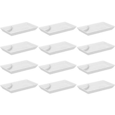 Imagem de 12 Pratos de Sushi Comida Japonesa com Porta Shoyu Branco Restaurante 