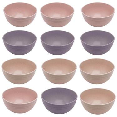 Imagem de Kit 12 Cumbucas Bowl de Bambu Ecológico Sortido Sobremesa Cereais Frut