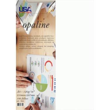Imagem de Papel Opaline A4 Branco Nacional 120G Pacote com 100 Folhas - Usa Foli