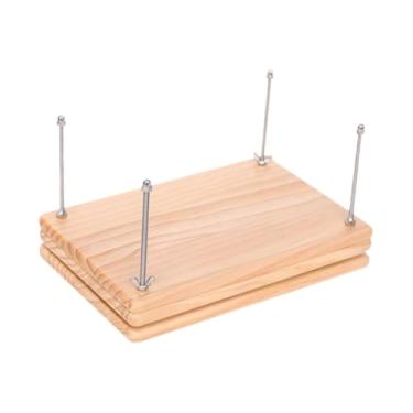 Imagem de Fancyes Prensa de encadernação de livros de madeira, ferramenta de encadernação de livros multiuso, máquina de prensa de papel plano para cartões, documentos, Três Camadas