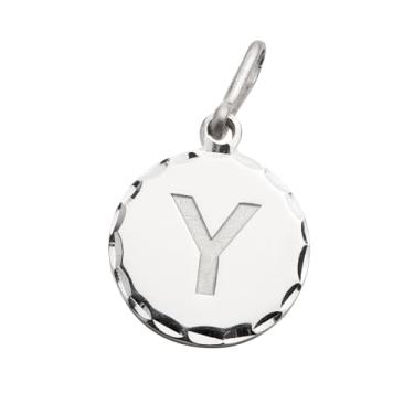 Imagem de Alex and Ani Berloque com inicial Y, prata esterlina, prata Y, tamanho do berloque: 1,27 cm de largura por 1,27 cm de altura, One Size, Latão, Sem Pedra Preciosa