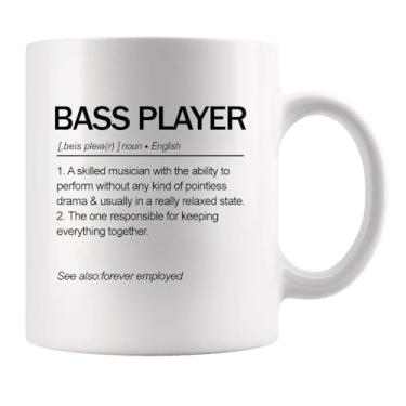 Imagem de Caneca de definição de baixista presentes para guitarra baixo guitarrista músicos membro da banda namorado namorada amigo novidade caneca de cerâmica 325 ml branca 325 ml