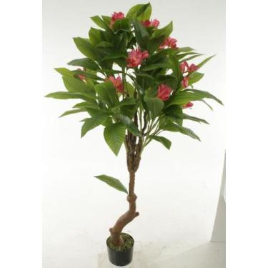 Imagem de Planta Artificial Arvore Plumeria Real Toque C/Pote X14 Rosa 1,40m - F