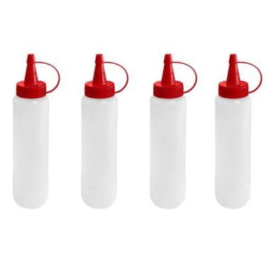 Imagem de Bisnaga Flex Profissional 400ml Molhos Hamburgueria Kit 4 Unidades - L