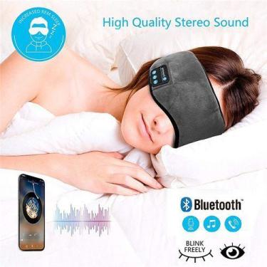 Imagem de Máscara De Olhos Bluetooth Para Dormir Fones De Ouvido Cinz - Não Info