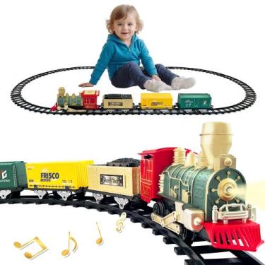 Imagem de Trem de Natal Elétrico OiZenhio com Luz e Som - Brinquedo Infantil
