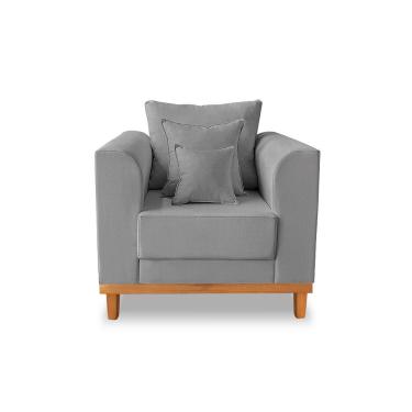 Imagem de Poltrona Viena Beny Linho Cinza