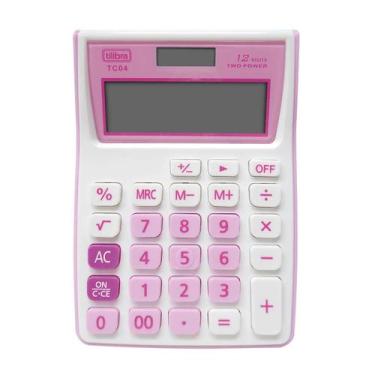 Imagem de Calculadora de Bolso 12 Dígitos Grande TC04 Rosa - Tilibra, Única, Úni