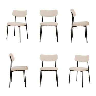 Imagem de Kit com 6 Cadeiras para Sala de Jantar Mona Yescasa Areia