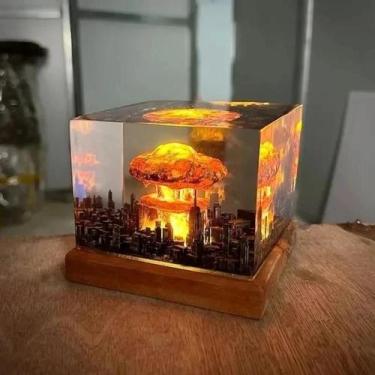Imagem de Lâmpada De Explosão Nuclear Resina De Cristal Jóias Presente Criativo 