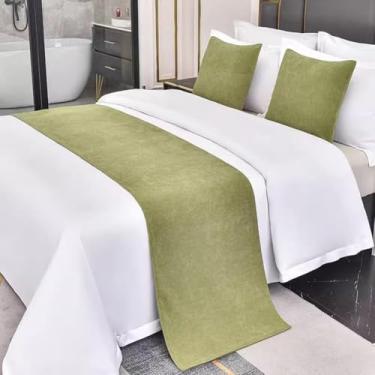 Imagem de Cachecol de cama luxuoso para cama de hotel espesso de cor sólida decoração de cama estilo europeu simples protetor de cama macio sem desbotamento toalha de cama para quarto de casamento -