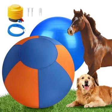 Imagem de GRETMIX Bola de pastoreio de 45 cm para cães, brinquedo de pastoreio de camada dupla com capa protetora, bola gigante durável para pastor australiano, cão de gado, Border Collie para brincar ao ar