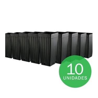 Imagem de Kit com 10 Embalagem para Mudas Citrus Flores Hortaliças Vasos 7 Litros Preto Pote Plastico Plantas