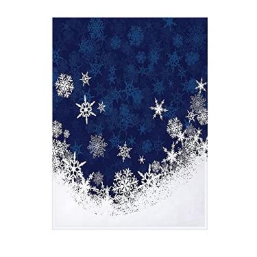 Imagem de Cobertor de flanela de floco de neve, ilustração de Natal com tema de inverno, celebração inspirada no clima frio, adequado para casa, escritório, casamento, presente, ao ar livre, acampamento, 127 x