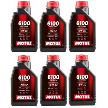 Imagem de KIT 6L Óleo Motor Carro Motul 6100 Save-lite 5w30 Semi-sintético API SP 