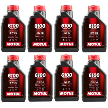 Imagem de KIT 8L Óleo Motor Carro Motul 6100 Save-lite 5w30 Semi-sintético API SP