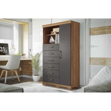 Imagem de Multi-Comoda Maraba Santos Andira 1.6 Jatoba Grafite C/ Pés - Santos A