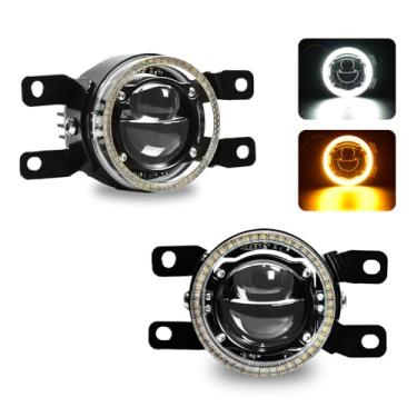 Imagem de OKSIWA Luz de neblina a laser Angel Eye com DRL e feixes altos e baixos para Toyota Camry Tacoma Tundra RAV4 Highlander 4Runner Corolla Yaris Avalon Venza, conjunto de lâmpadas de neblina para Lexus